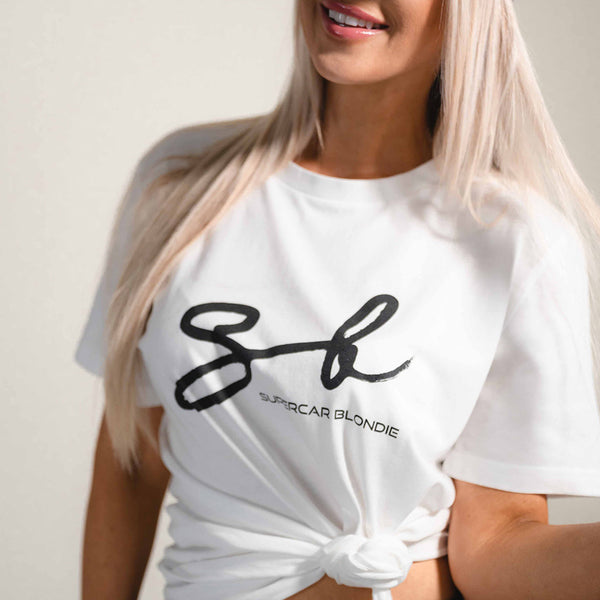SB T-Shirt in White – Supercar Blondie Store